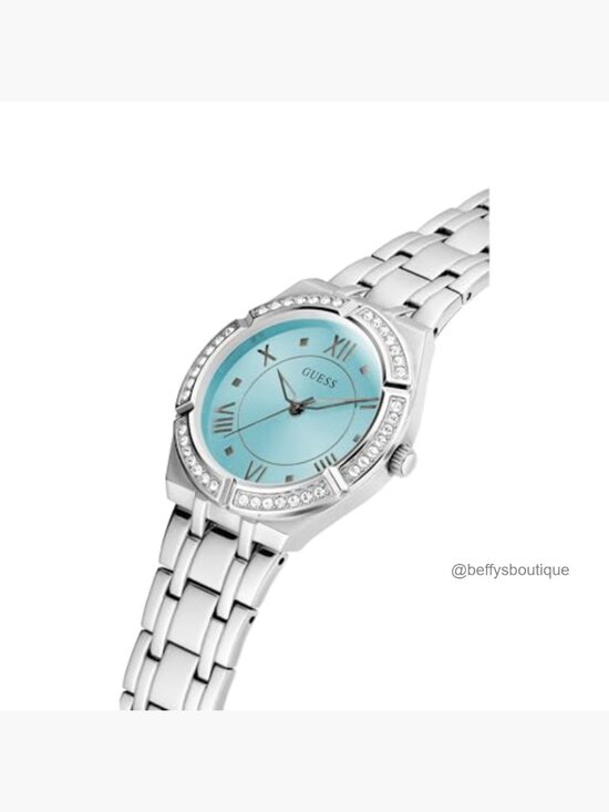 Silver Tone Stainless Steel Watch Blue Dial 36mm Quartz main image 4